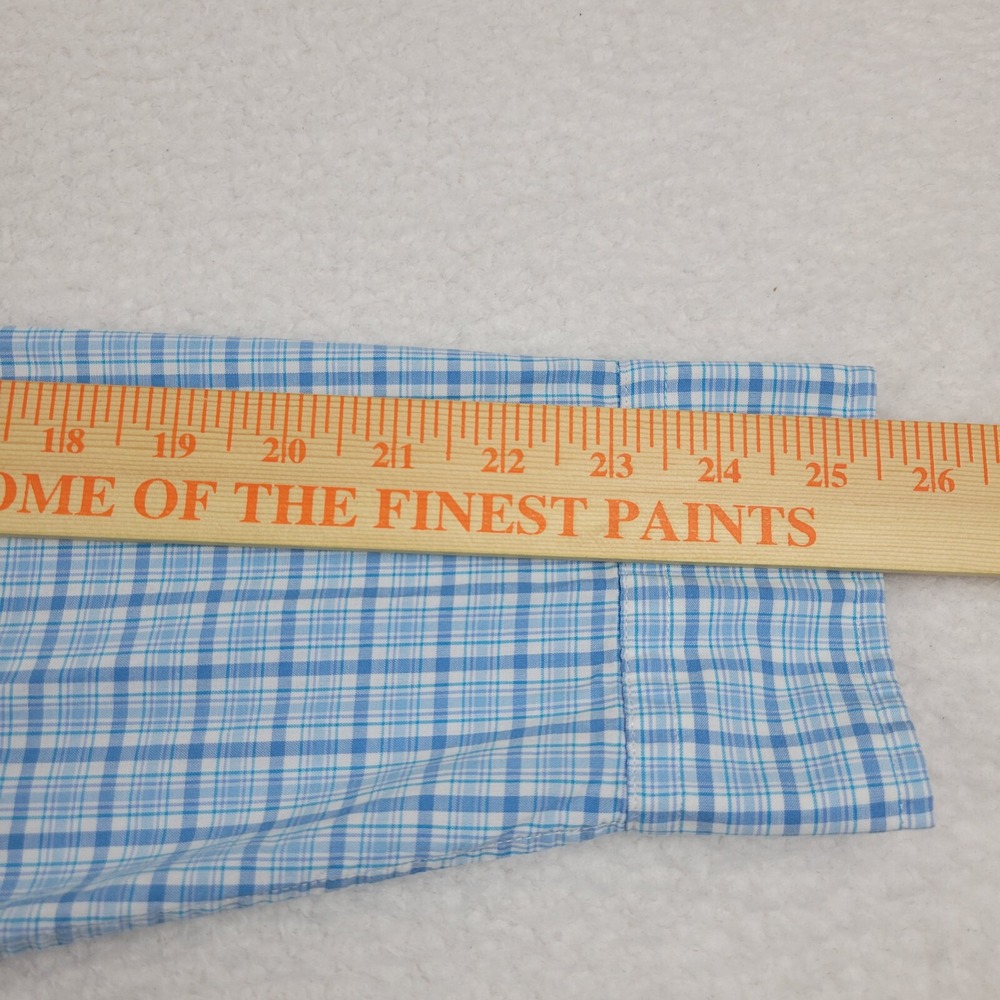 Vineyard Vines Slim Fit Tucker Shirt Mens Large L Slim Fit Blue White Plaid Cott - Picture 5 of 7